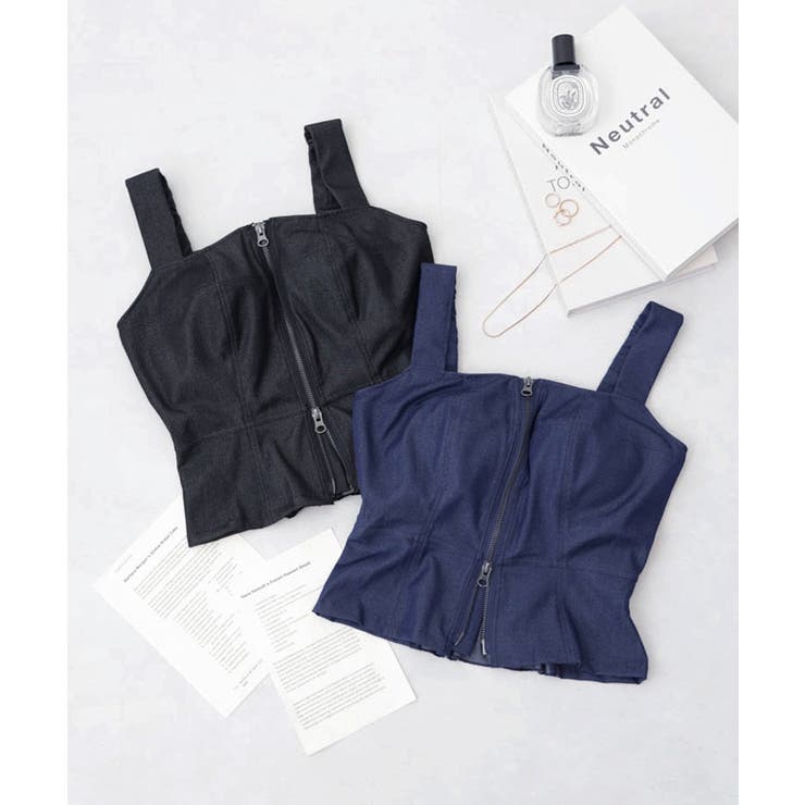 ジップデニムカップ付きビスチェ《BRAmone Fashion Glamorou… | tu-hacci  | 詳細画像21 