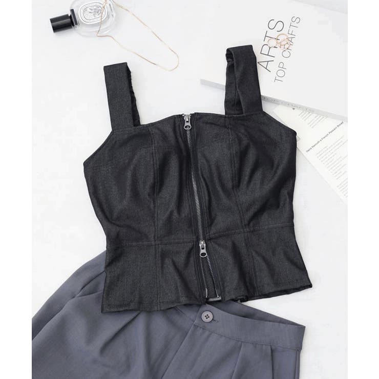 ジップデニムカップ付きビスチェ《BRAmone Fashion Glamorou… | tu-hacci  | 詳細画像23 