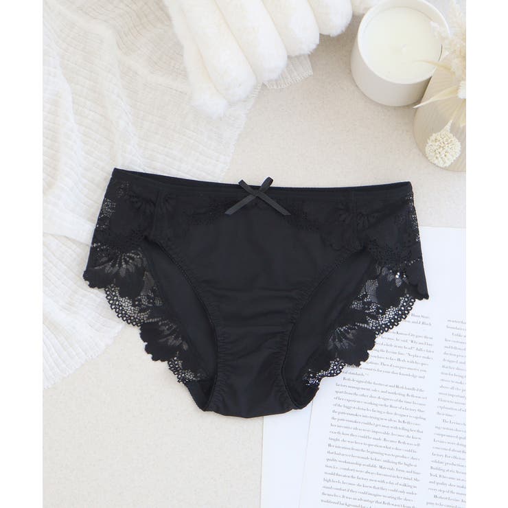 ブラック | フローリレースショーツ リボンタイプ ランジェリー | tu-hacci 