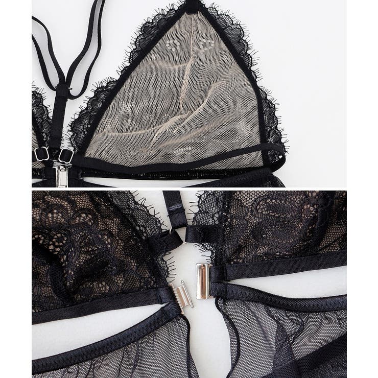 シャルムチュールベビードール＆サイドリボンTバックショーツ＆レースチョーカー | tu-hacci  | 詳細画像13 