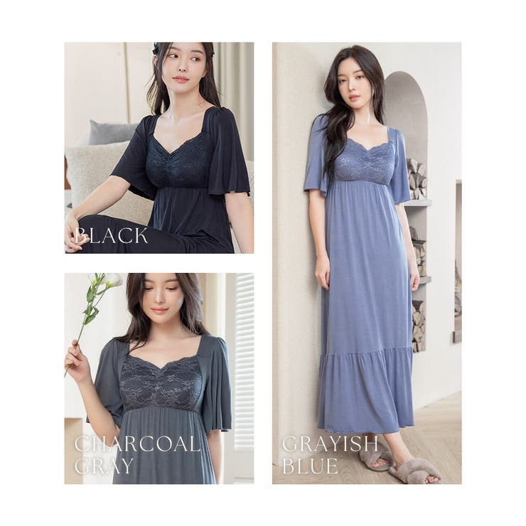 ナイトブラワンピース 半袖ロング丈 新作登場！ナイトブラ一体型 | tu-hacci  | 詳細画像27 