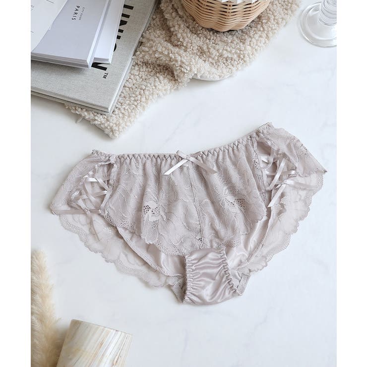 グレージュ | ピオニーレースフルバックショーツ【ショーツ単品】【tu-hacci】 | tu-hacci 