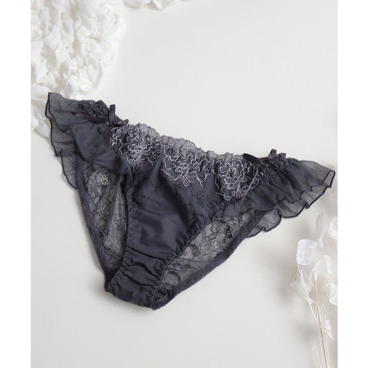 チャコールグレー | フルールシャワーサイドフリルショーツ レディース インナー | tu-hacci 