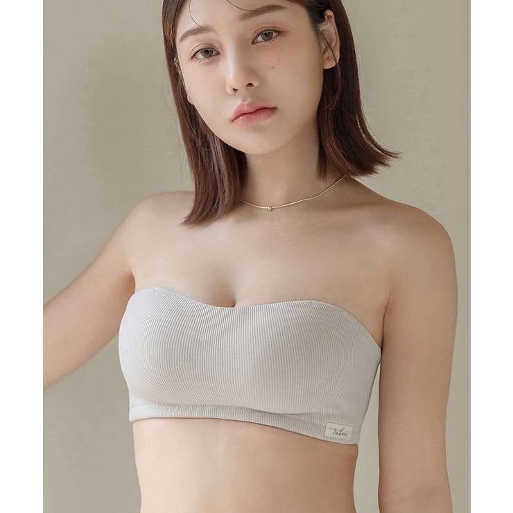 [ツーハッチ] ストラップレスブラ ノンワイヤー ずれない 落ちない リブ キープ 2way おしゃれ レイヤード ブラジャー u364