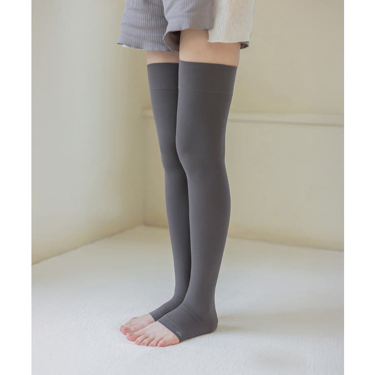 チャコールグレー | 着圧スリムソックス《ロング丈》 | tu-hacci 