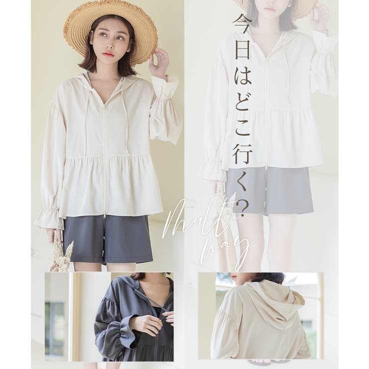 水陸両用ラッシュガードジップパーカー&ショートパンツ ラッシュガード 上下セット | tu-hacci  | 詳細画像3 