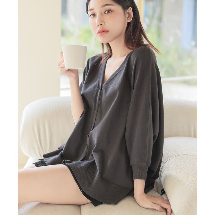 授乳ケープとしても使えるカーディガン 授乳ケープ グレージュ