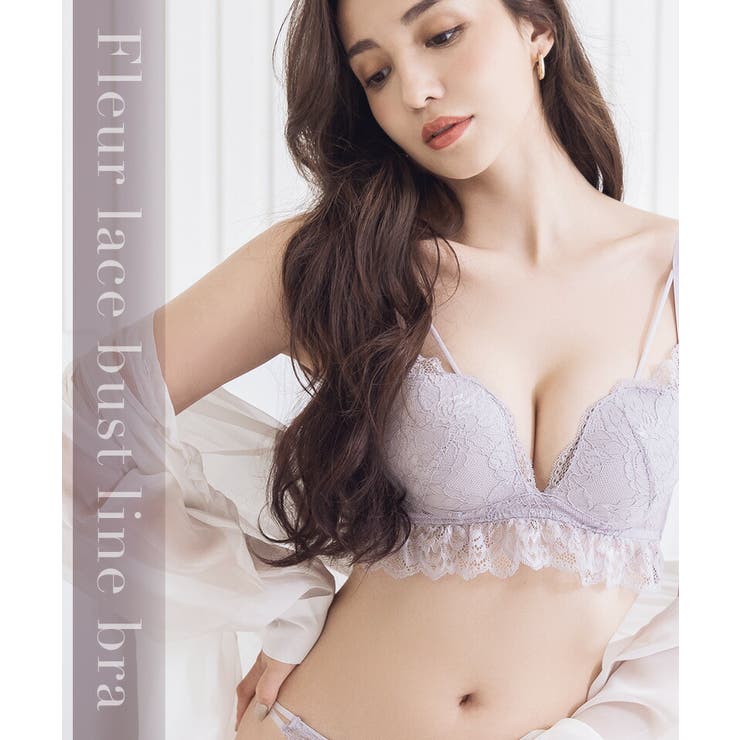 フルールレースバストラインブラ＆ショーツ ノンワイヤー 上下セット | tu-hacci  | 詳細画像2 