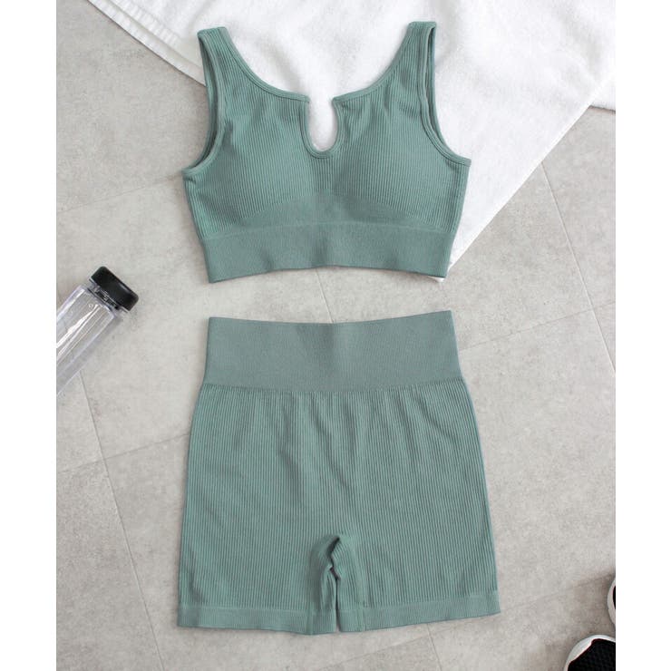 キーネックブラ&ショートパンツ スポブラ スポーツブラ | tu-hacci  | 詳細画像11 