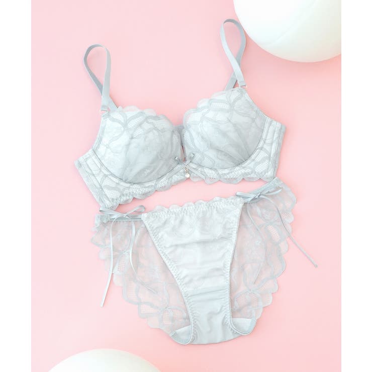ミント/Bタイプ | 《ぷにぷにブラ》リボンレースブラ＆ショーツ【グラマーサイズ】 | tu-hacci 