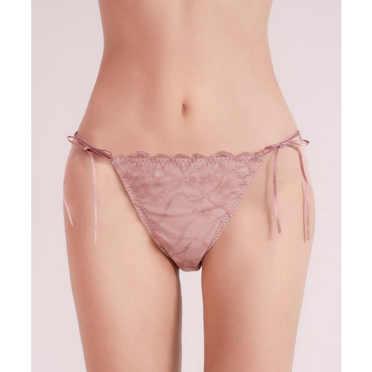 ピンク | 《ぷにぷにブラ》リボンレース レースバックショーツ | tu-hacci 