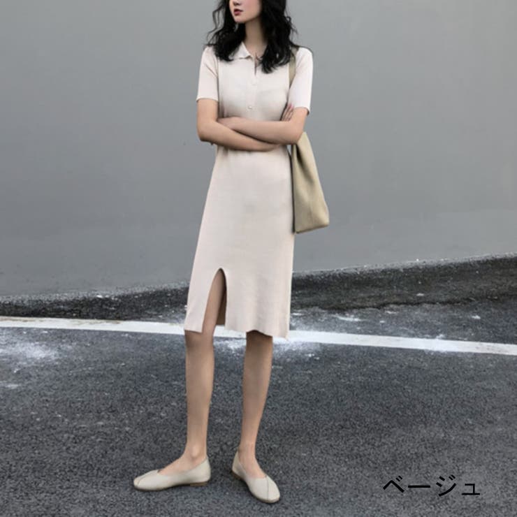 ワンピース ニットワンピ スリット サマーニット 半袖 シンプル レディース 品番 Nmsw Twogates ツーゲート のレディースファッション通販 Shoplist ショップリスト