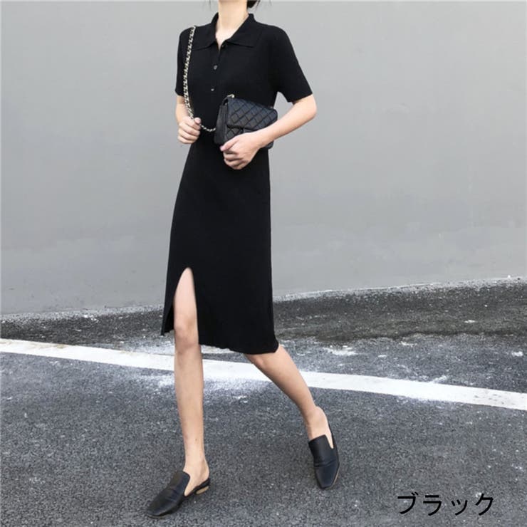 ワンピース ニットワンピ スリット サマーニット 半袖 シンプル レディース 品番 Nmsw Twogates ツーゲート のレディースファッション通販 Shoplist ショップリスト