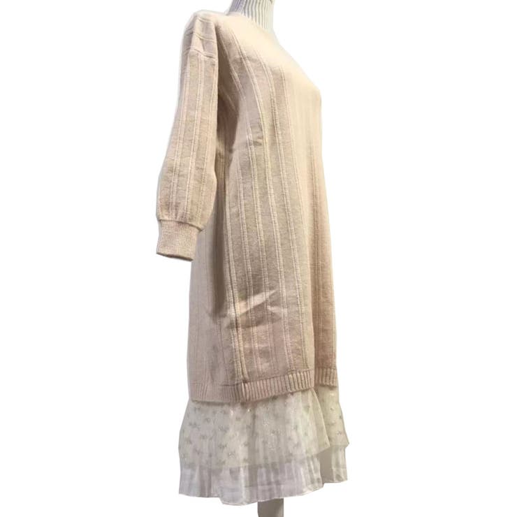 ニットワンピース ニットワンピ 長袖 重ね着風 レディース | TwoGates  | 詳細画像6 