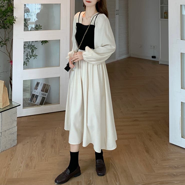 ワンピース ワンピ 長袖 重ね着風 レディース | TwoGates  | 詳細画像4 