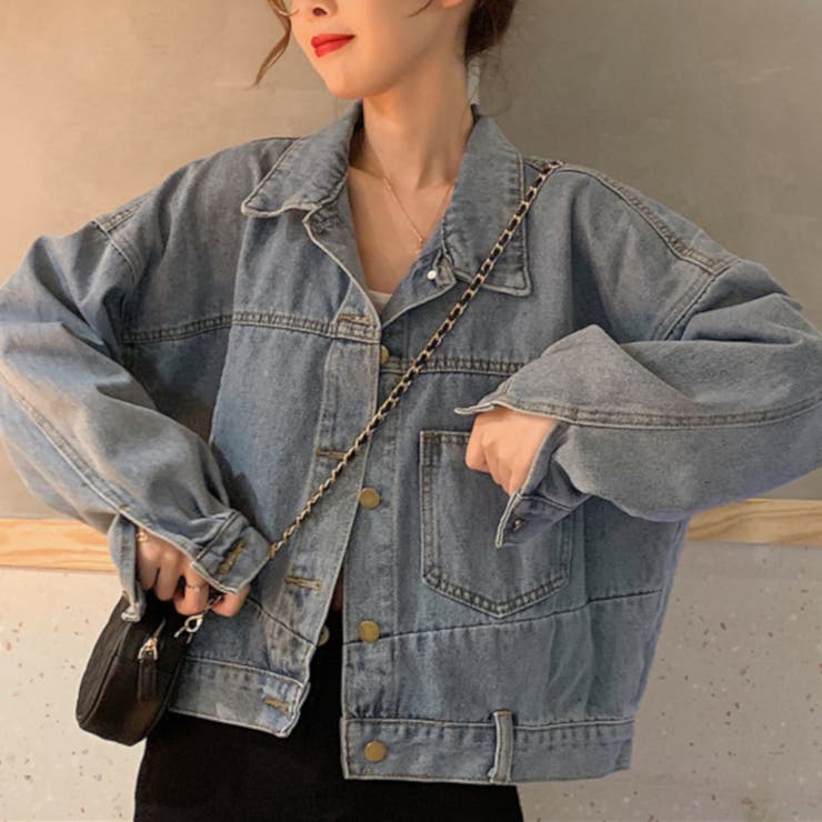 デニムジャケット Gジャン 長袖 ショート丈 トップス カジュアル