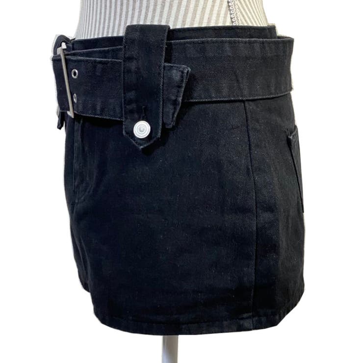 スカート ミニスカート デニム スカート ベルト付 レディース | TwoGates  | 詳細画像10 