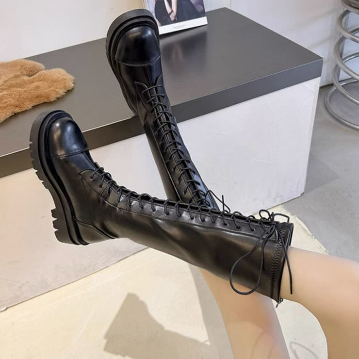ロングブーツ ブーツ 靴 シューズ レースアップ カジュアル レディース | TwoGates  | 詳細画像1 