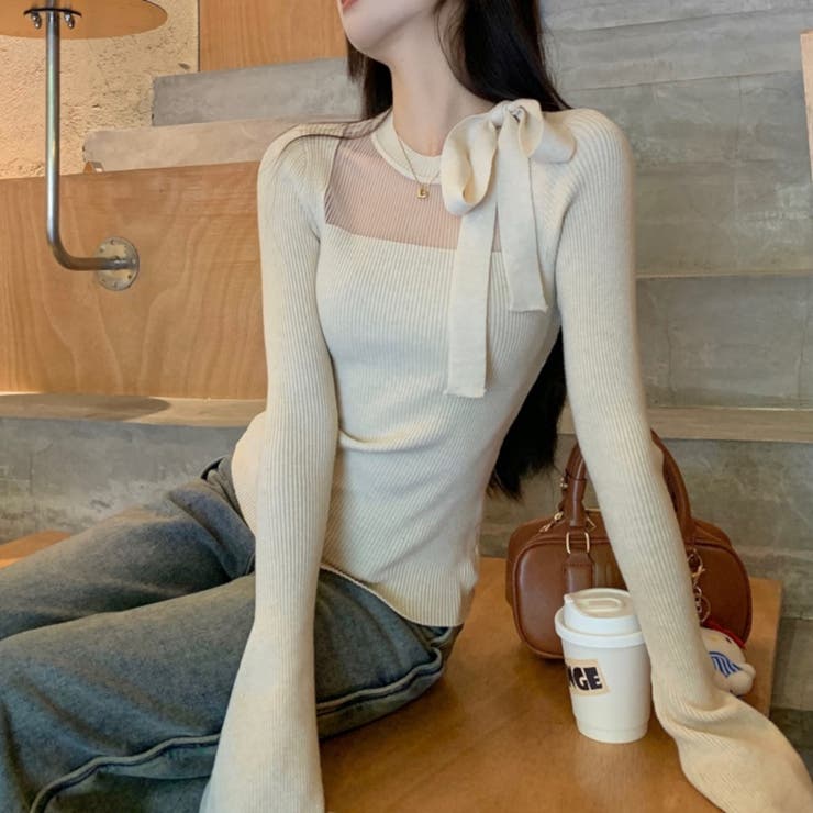 ニット セーター トップス 長袖 シンプル カジュアル レディース | TwoGates  | 詳細画像1 