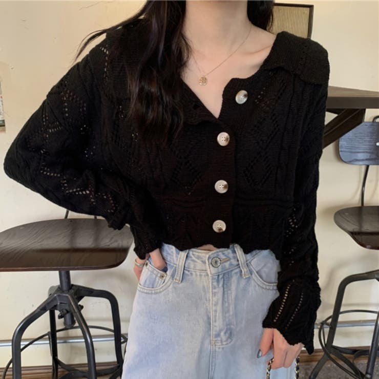 ニットカーディガン トップス 長袖 セーター 薄手 レディース | TwoGates  | 詳細画像6 