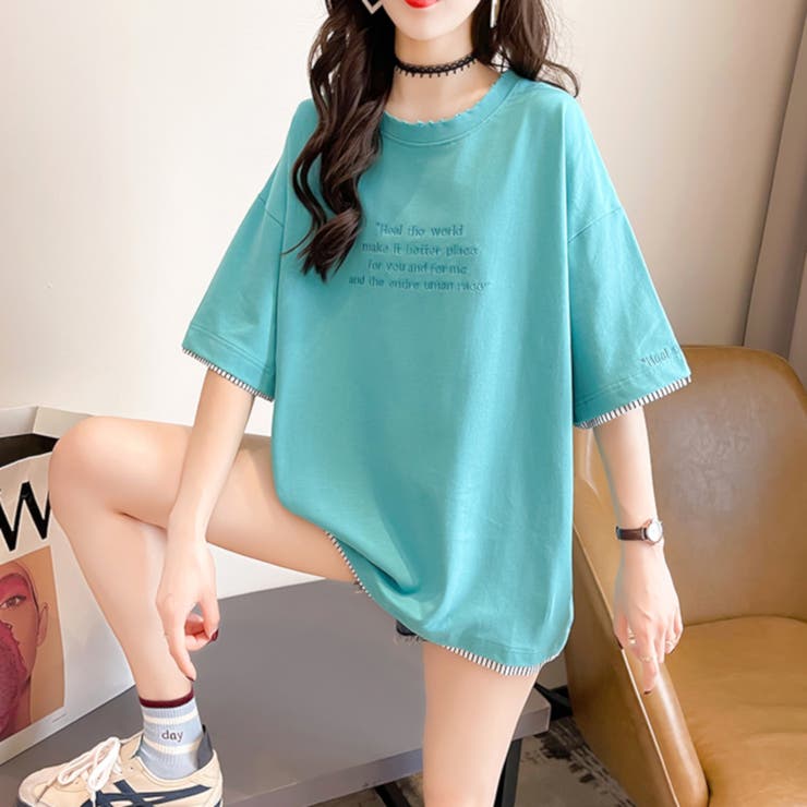 カットソー Tシャツ 半袖 トップス ビッグシルエット レディース