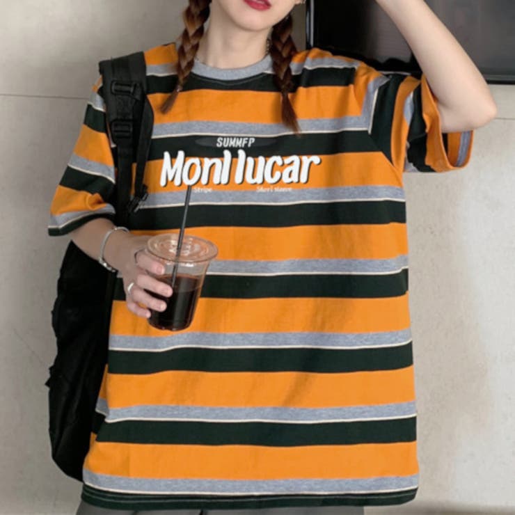 カットソー ボーダー Tシャツ 半袖 トップス ビッグシルエット