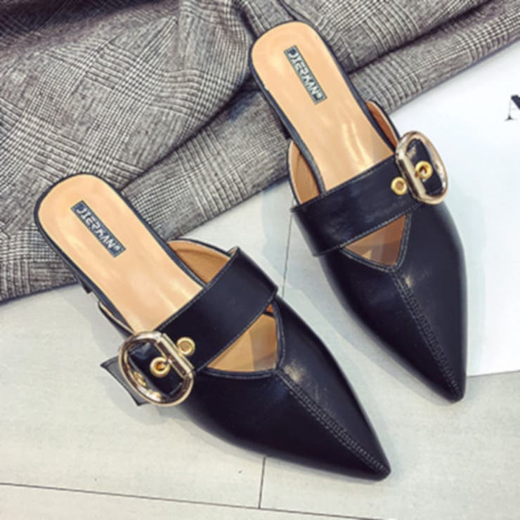 新品】OHGA TWEEDMULE ツイード ミュール パンプス 23.5 フラット