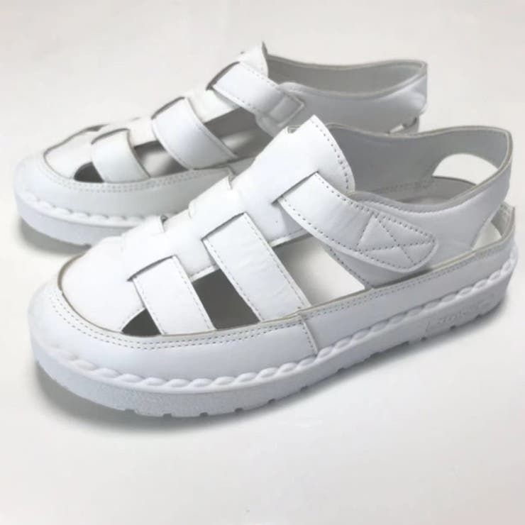 美品 JVAM フラットグルカシューズ オフホワイト 37 グルカサンダル 靴 シューズ シンプル レディース[品番
