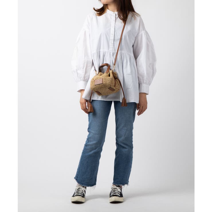 アニヤハインドマーチANYAHINDMARCH5050925163545ショルダーバッグレディースバッグミニショルダーかごバッグ斜め掛けラフィアレザードローストリングカジュアルロゴお出かけハンドバッグ2wayプレゼントお祝い肩掛けナチュラル