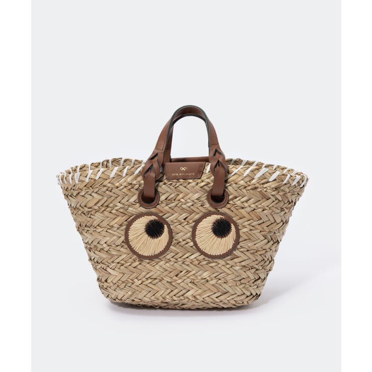 アニヤハインドマーチANYAHINDMARCH5050925155120ハンドバッグSmallPaperEyesBasketレディースバッグかごバッグかごナチュラル刺繍バケットバッグお出掛け旅行おしゃれプレゼントギフト贈り物シンプル誕生日記念お祝いサマーバッグナチュラル
