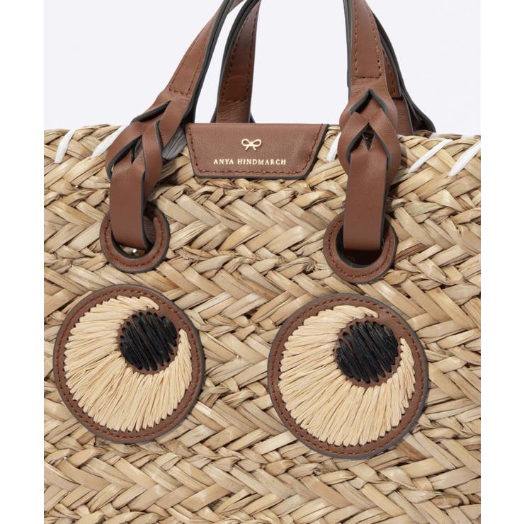 アニヤハインドマーチANYAHINDMARCH5050925155120ハンドバッグSmallPaperEyesBasketレディースバッグかごバッグかごナチュラル刺繍バケットバッグお出掛け旅行おしゃれプレゼントギフト贈り物シンプル誕生日記念お祝いサマーバッグナチュラル