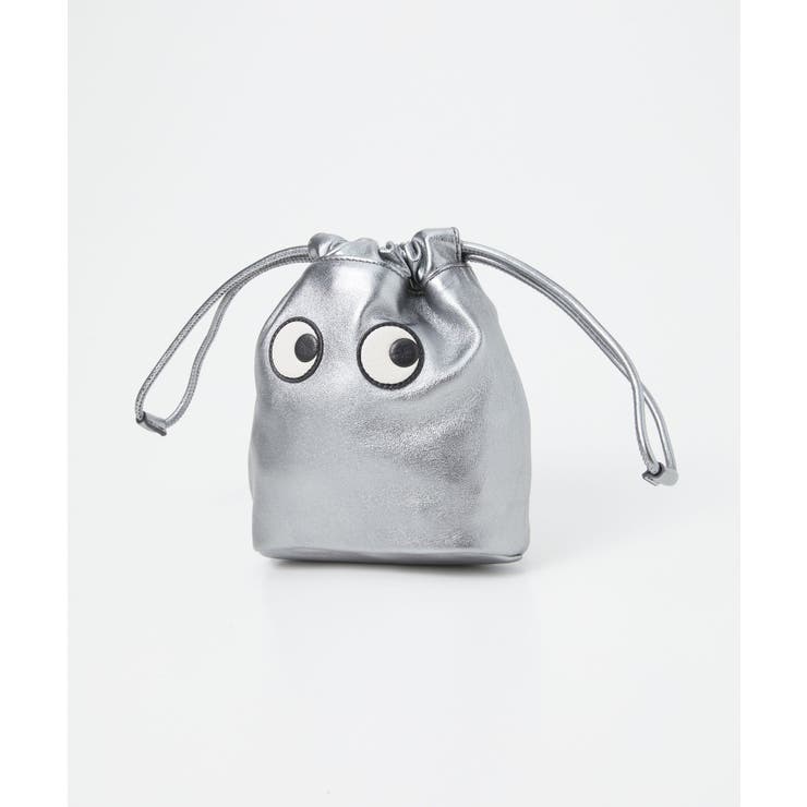 アニヤハインドマーチANYAHINDMARCH5050925179225ポーチレディースファッション小物アイズ巾着ポーチミニバッグプレゼントドローストリングポーチDrawstringPouchEyesinMetallicNappaお祝い記念お出かけギフト誕生日スティール
