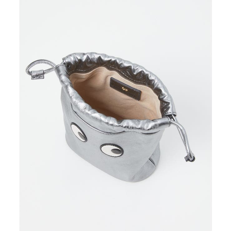 アニヤハインドマーチANYAHINDMARCH5050925179225ポーチレディースファッション小物アイズ巾着ポーチミニバッグプレゼントドローストリングポーチDrawstringPouchEyesinMetallicNappaお祝い記念お出かけギフト誕生日スティール
