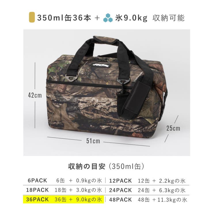 エーオークーラーズAOCOOLERAOMO36クーラーボックスソフトクーラーレジャーキャンプ36パックキャンバスアウトドア34Lキャンプ飯クーラーバッグ花見BBQバーベキュー保冷保温冷凍旅行36PACKモッシーオークマンタブルーフィンAOELMA36AOELBF36