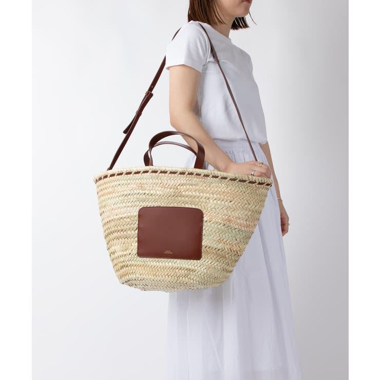 アーペーセーA.P.C.PLAABF61587トートバッグレディースバッグAPCかごバッグパニエカジュアルpanierzoeシンプルお出かけ軽量バスケットショルダー鞄ストローレザー2wayプレゼントお祝い肩掛けブラウンブラック