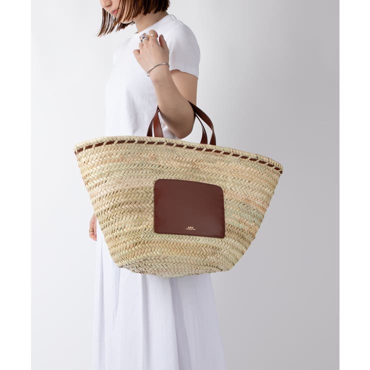 アーペーセーA.P.C.PLAABF61587トートバッグレディースバッグAPCかごバッグパニエカジュアルpanierzoeシンプルお出かけ軽量バスケットショルダー鞄ストローレザー2wayプレゼントお祝い肩掛けブラウンブラック