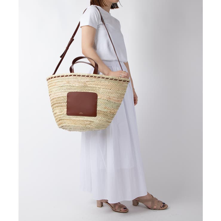 アーペーセーA.P.C.PLAABF61587トートバッグレディースバッグAPCかごバッグパニエカジュアルpanierzoeシンプルお出かけ軽量バスケットショルダー鞄ストローレザー2wayプレゼントお祝い肩掛けブラウンブラック