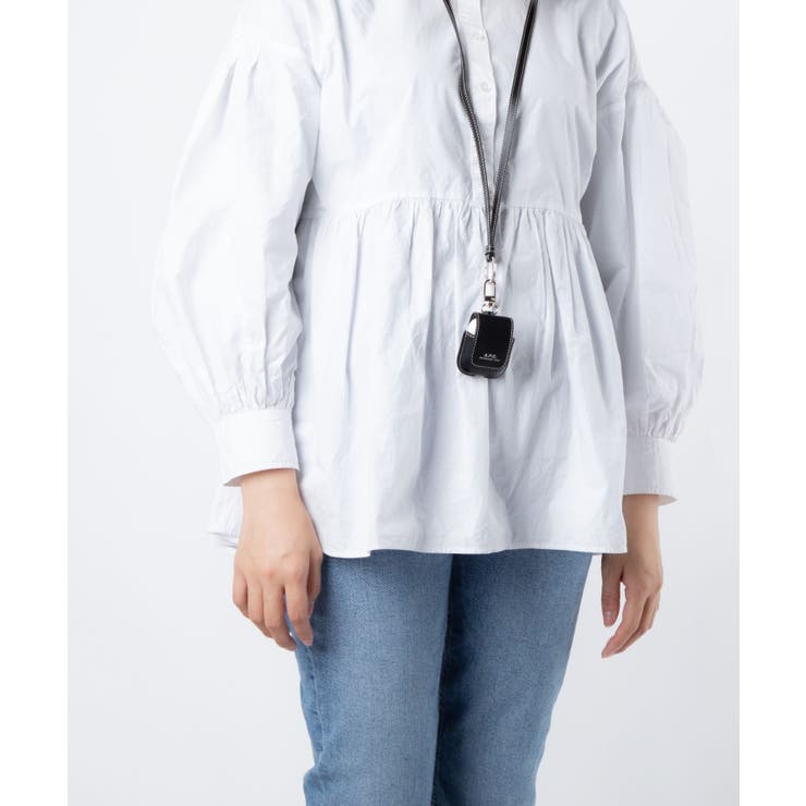 アーペーセーA.P.C.PXAWVM63423イヤホンケースレディースファッション小物イアフォンポーチレザーAirPodsエアーポッズ小物入れケースコンパクトロゴネックストラップ付きトラベルプレゼントギフト贈り物記念MAXAIRPODSCASEブラウンブラック