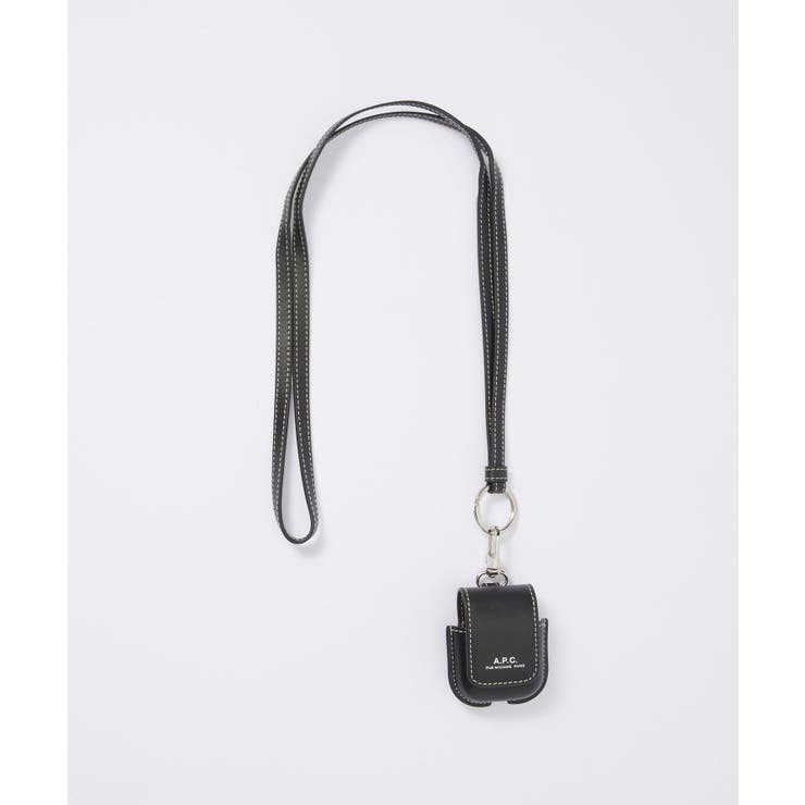 アーペーセーA.P.C.PXAWVM63423イヤホンケースレディースファッション小物イアフォンポーチレザーAirPodsエアーポッズ小物入れケースコンパクトロゴネックストラップ付きトラベルプレゼントギフト贈り物記念MAXAIRPODSCASEブラウンブラック