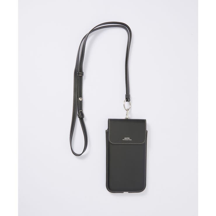 アーペーセーA.P.C.PXAWVM63507ショルダーバッグレディースバックスマホショルダーネックポーチフォンケースホルダーストラップ小物入れ軽量お出掛けプレゼントギフトお祝いPhoneCaseブラックブラウン