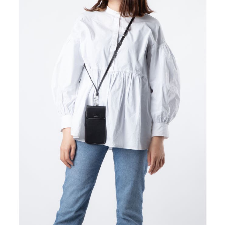 アーペーセーA.P.C.PXAWVM63507ショルダーバッグレディースバックスマホショルダーネックポーチフォンケースホルダーストラップ小物入れ軽量お出掛けプレゼントギフトお祝いPhoneCaseブラックブラウン