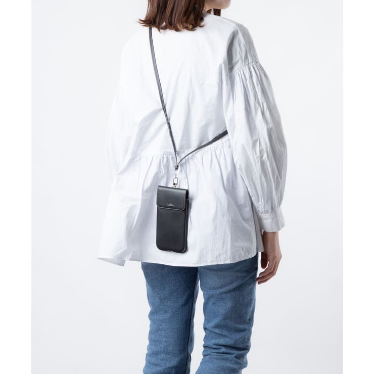 アーペーセーA.P.C.PXAWVM63507ショルダーバッグレディースバックスマホショルダーネックポーチフォンケースホルダーストラップ小物入れ軽量お出掛けプレゼントギフトお祝いPhoneCaseブラックブラウン