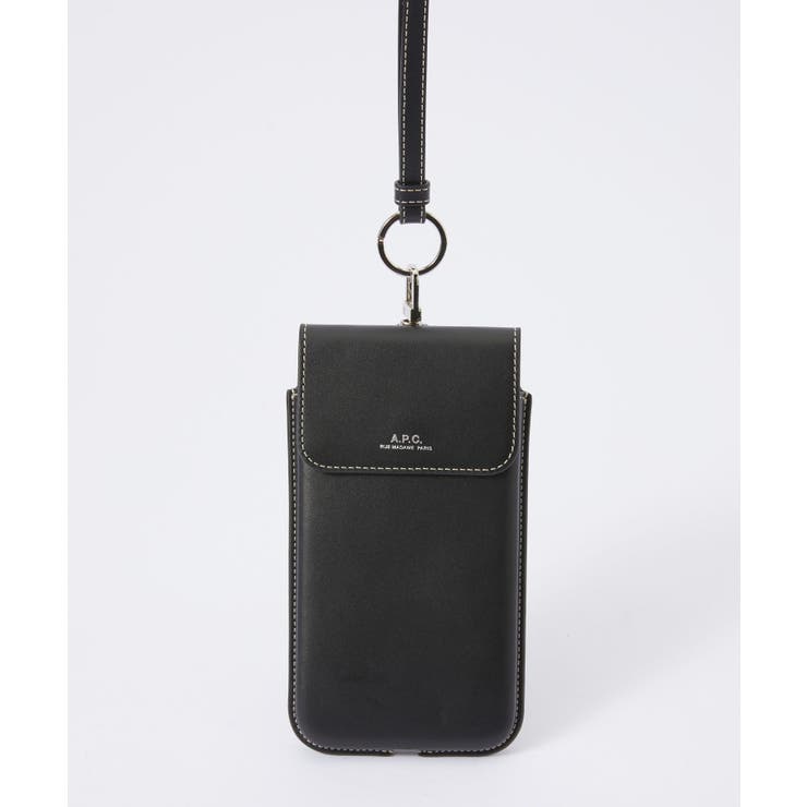 アーペーセーA.P.C.PXAWVM63507ショルダーバッグレディースバックスマホショルダーネックポーチフォンケースホルダーストラップ小物入れ軽量お出掛けプレゼントギフトお祝いPhoneCaseブラックブラウン