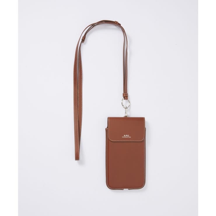 アーペーセーA.P.C.PXAWVM63507ショルダーバッグレディースバックスマホショルダーネックポーチフォンケースホルダーストラップ小物入れ軽量お出掛けプレゼントギフトお祝いPhoneCaseブラックブラウン