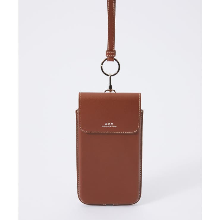 アーペーセーA.P.C.PXAWVM63507ショルダーバッグレディースバックスマホショルダーネックポーチフォンケースホルダーストラップ小物入れ軽量お出掛けプレゼントギフトお祝いPhoneCaseブラックブラウン