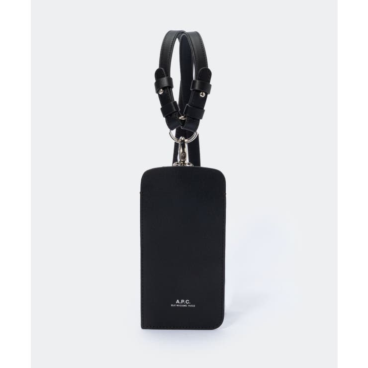 アーペーセーA.P.C.PXAWVH63521ショルダーバッグメンズバッグスマホショルダーネックポーチロゴフォンケースレザーホルダーストラップ小物入れ軽量お出掛けプレゼントギフトお祝いブラック