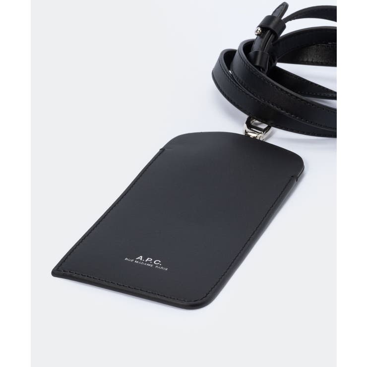 アーペーセーA.P.C.PXAWVH63521ショルダーバッグメンズバッグスマホショルダーネックポーチロゴフォンケースレザーホルダーストラップ小物入れ軽量お出掛けプレゼントギフトお祝いブラック