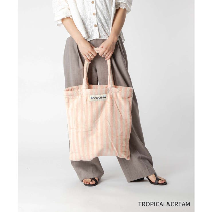 【一度使用】ボングスタ BONGUSTA tropical cream トート ボングスタ BONGUSTA BONGUSTA トートバッグ NARAM WEEKEND BAG