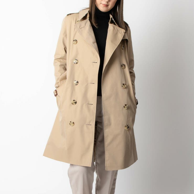 バーバリーBURBERRY8045774コートレディースアウタートレンチコートケンジントンスプリングコートコート丈ロングKENSINGTONミッドレングス2021秋冬新作AWA1366ハニー46