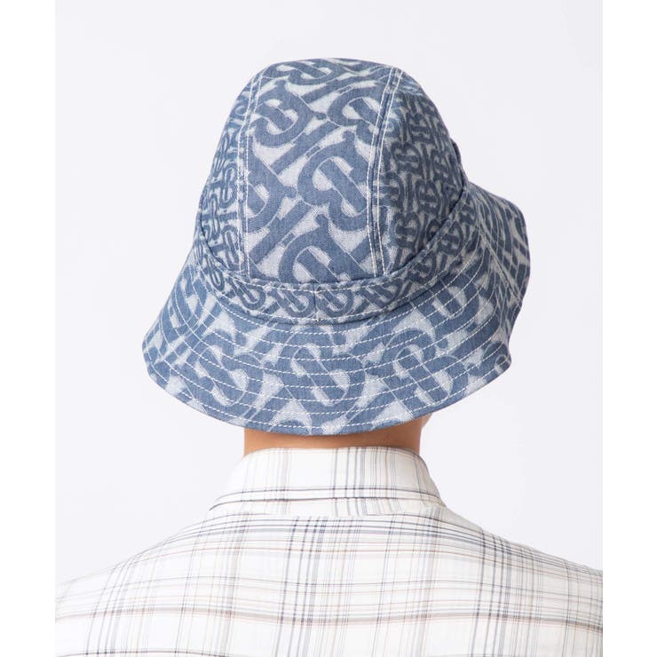 バーバリーBURBERRY8057405帽子メンズレディースファッション小物モノグラムモチーフデニムバケットハットキャップジャカード織SMLイタリア製A7302デニムブルーSML【2022AW】